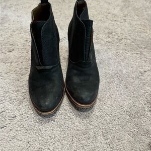Lucky Brand Black Ankle Booties with Tan Trim